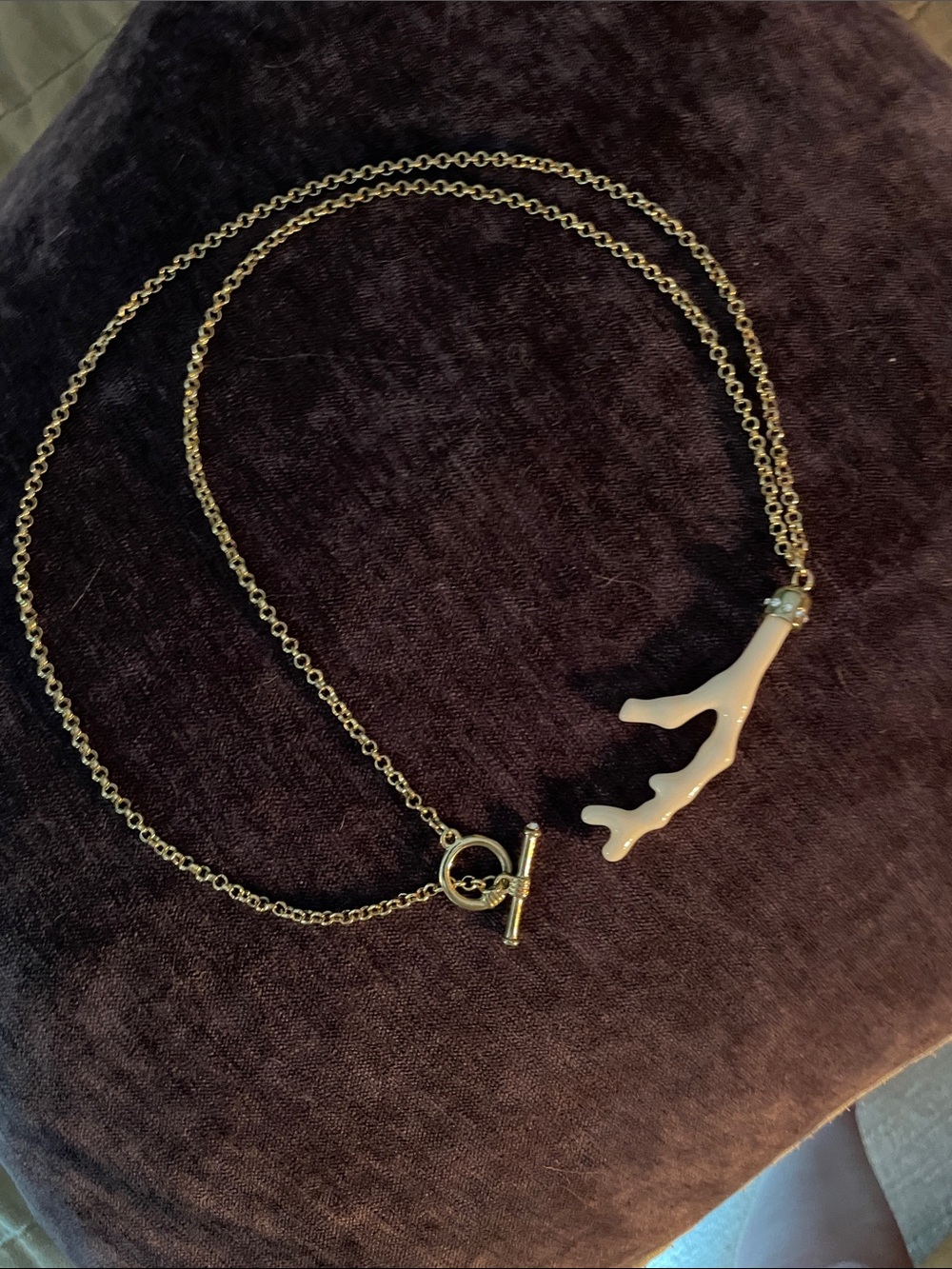 Lilly Pulitzer Gold Chain Necklace with White Coral Pendant